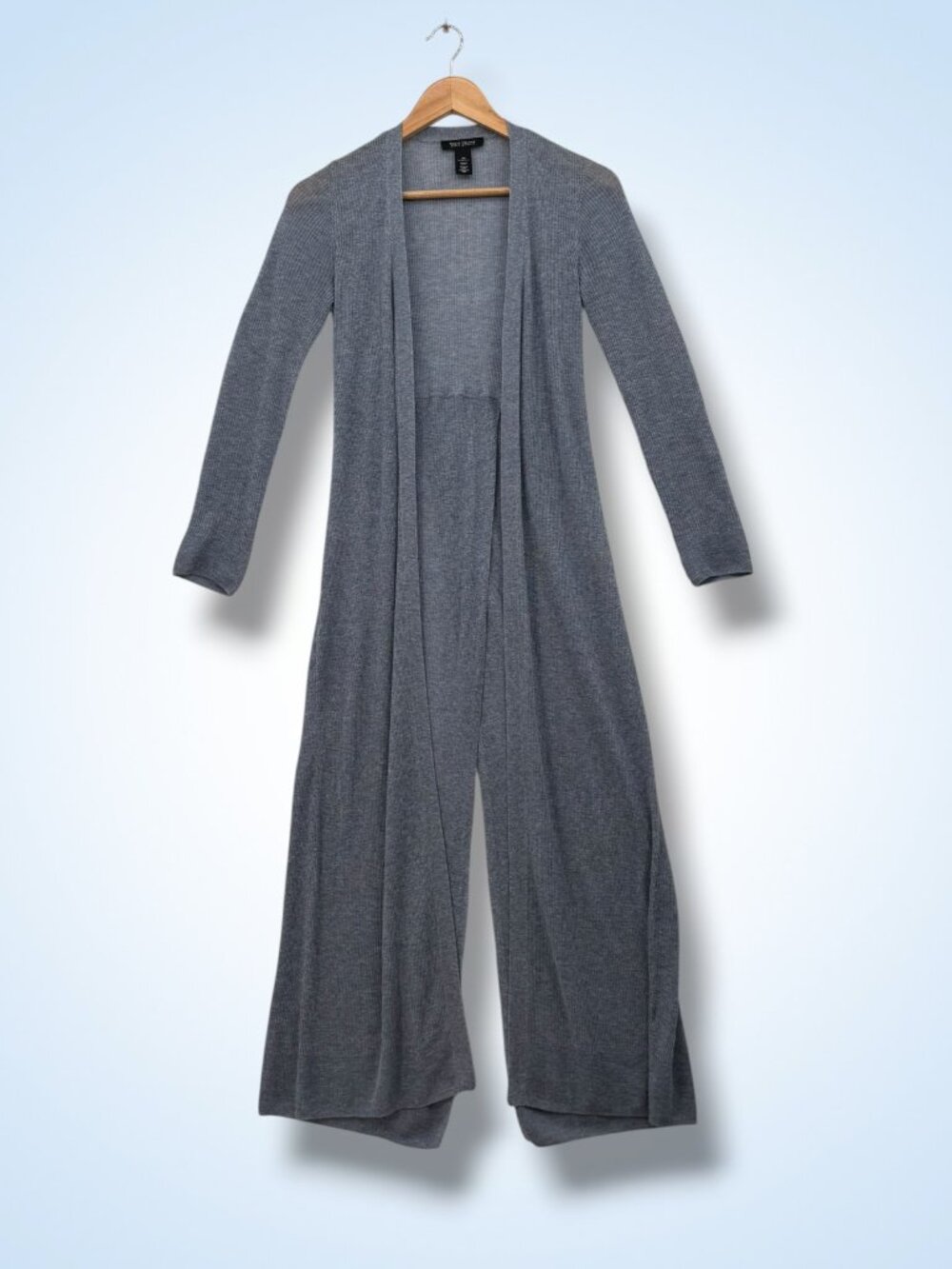 WHBM Ribbed Maxi Duster Cardigan Blue XS